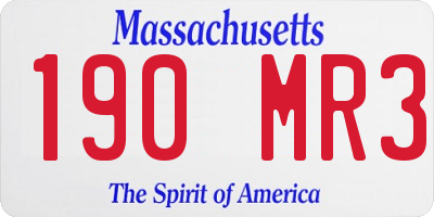 MA license plate 190MR3