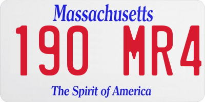MA license plate 190MR4