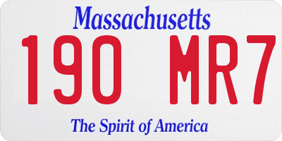 MA license plate 190MR7