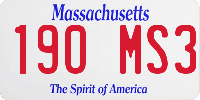 MA license plate 190MS3
