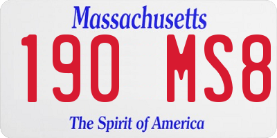 MA license plate 190MS8