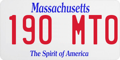 MA license plate 190MT0