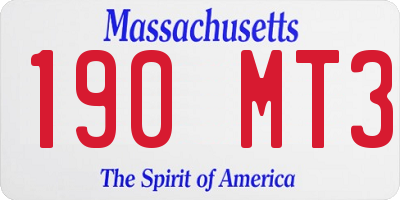 MA license plate 190MT3