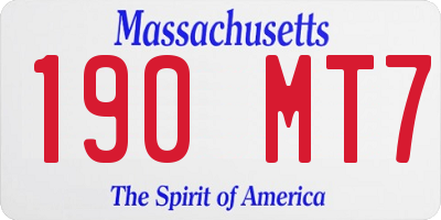 MA license plate 190MT7
