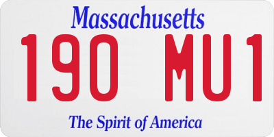 MA license plate 190MU1