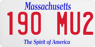 MA license plate 190MU2