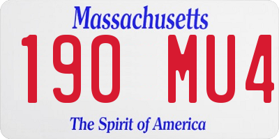 MA license plate 190MU4