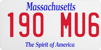 MA license plate 190MU6