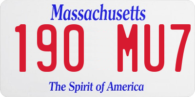 MA license plate 190MU7