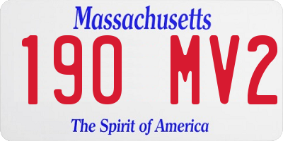 MA license plate 190MV2