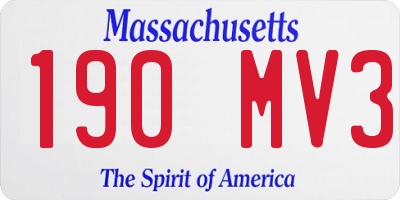 MA license plate 190MV3