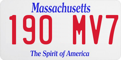MA license plate 190MV7