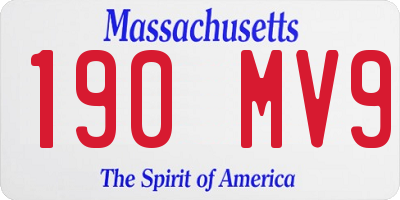 MA license plate 190MV9