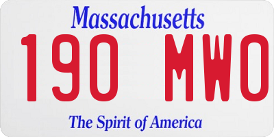 MA license plate 190MW0