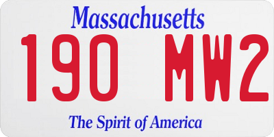 MA license plate 190MW2