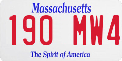 MA license plate 190MW4