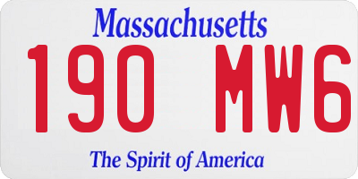 MA license plate 190MW6