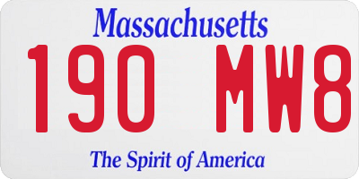 MA license plate 190MW8
