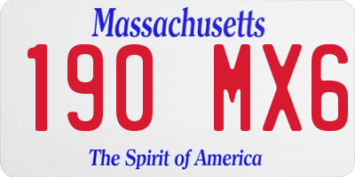 MA license plate 190MX6