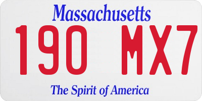 MA license plate 190MX7