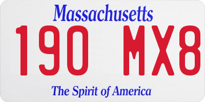 MA license plate 190MX8