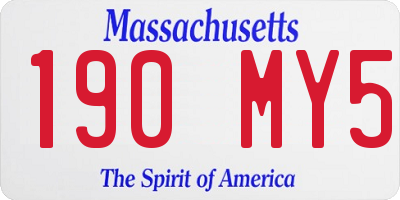 MA license plate 190MY5
