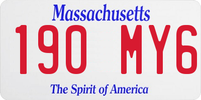 MA license plate 190MY6