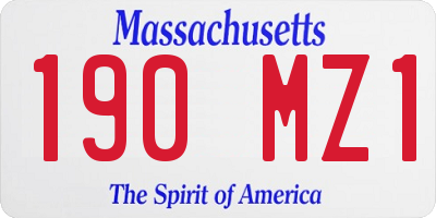 MA license plate 190MZ1