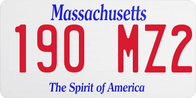 MA license plate 190MZ2