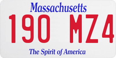 MA license plate 190MZ4