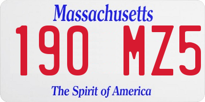MA license plate 190MZ5