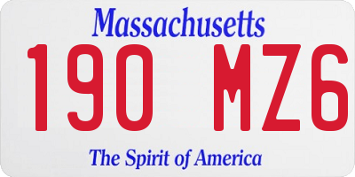 MA license plate 190MZ6