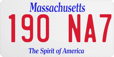 MA license plate 190NA7
