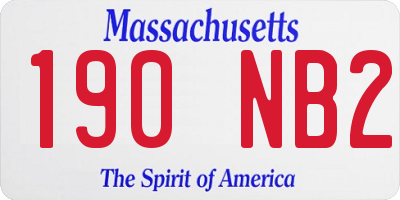 MA license plate 190NB2