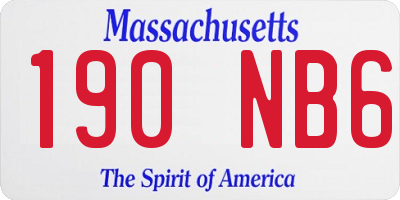 MA license plate 190NB6