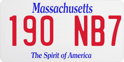 MA license plate 190NB7