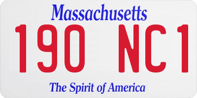 MA license plate 190NC1