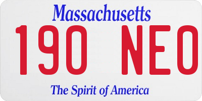 MA license plate 190NE0