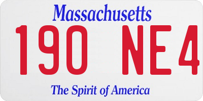 MA license plate 190NE4