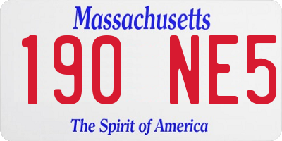 MA license plate 190NE5