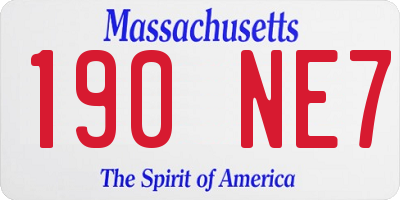 MA license plate 190NE7