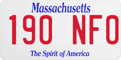 MA license plate 190NF0