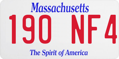 MA license plate 190NF4