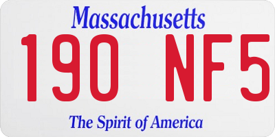 MA license plate 190NF5