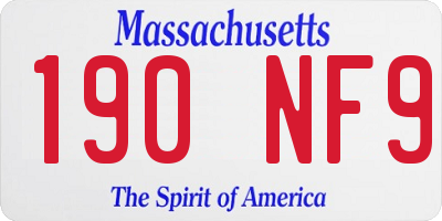 MA license plate 190NF9