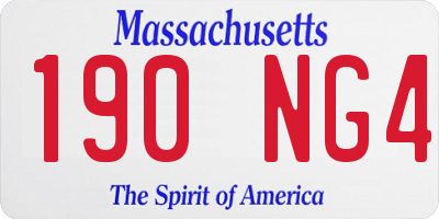 MA license plate 190NG4