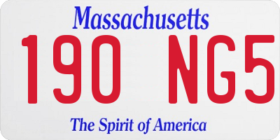MA license plate 190NG5