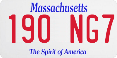 MA license plate 190NG7