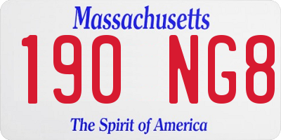 MA license plate 190NG8
