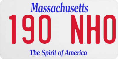 MA license plate 190NH0